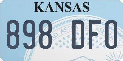 KS license plate 898DFO