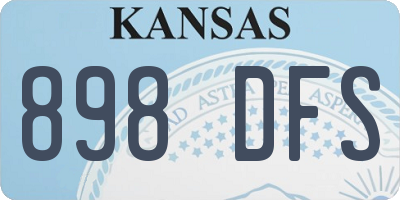 KS license plate 898DFS