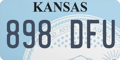 KS license plate 898DFU