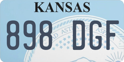 KS license plate 898DGF