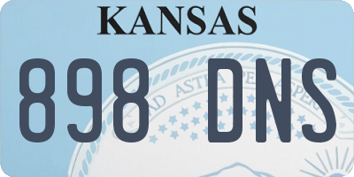 KS license plate 898DNS