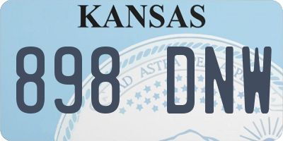 KS license plate 898DNW