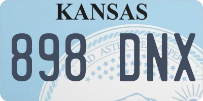 KS license plate 898DNX