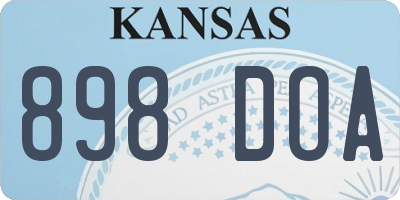 KS license plate 898DOA