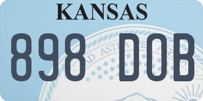 KS license plate 898DOB