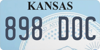 KS license plate 898DOC