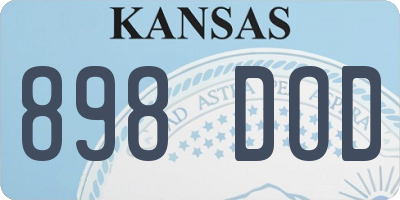 KS license plate 898DOD