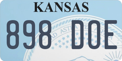 KS license plate 898DOE