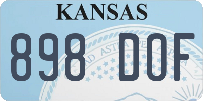 KS license plate 898DOF