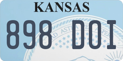 KS license plate 898DOI