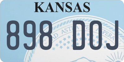 KS license plate 898DOJ