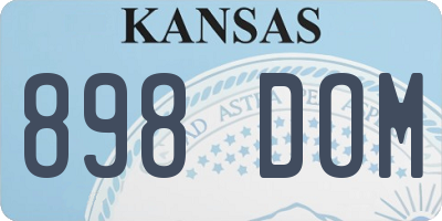 KS license plate 898DOM