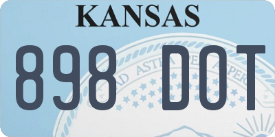 KS license plate 898DOT