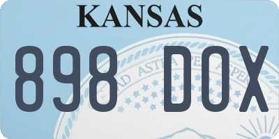 KS license plate 898DOX