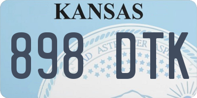 KS license plate 898DTK