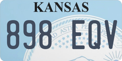 KS license plate 898EQV