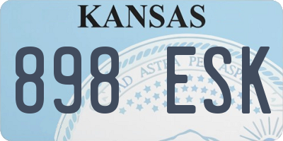 KS license plate 898ESK