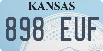 KS license plate 898EUF
