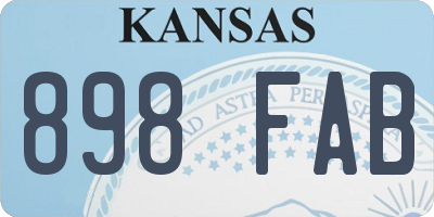 KS license plate 898FAB