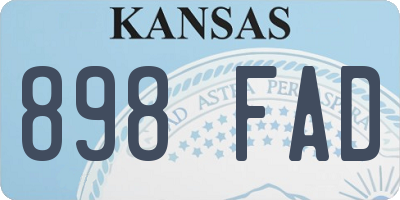 KS license plate 898FAD