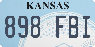 KS license plate 898FBI