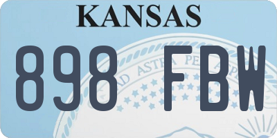 KS license plate 898FBW