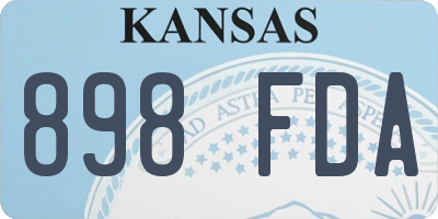 KS license plate 898FDA