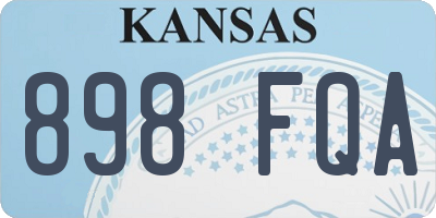 KS license plate 898FQA
