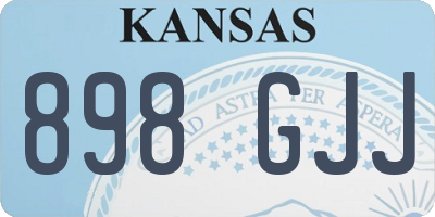 KS license plate 898GJJ