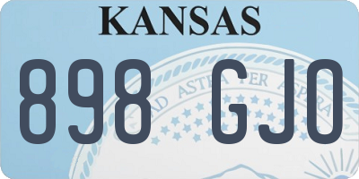KS license plate 898GJO