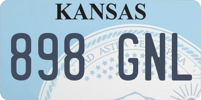 KS license plate 898GNL