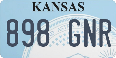 KS license plate 898GNR