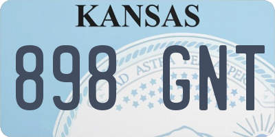 KS license plate 898GNT