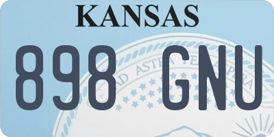 KS license plate 898GNU