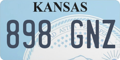 KS license plate 898GNZ