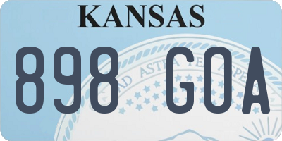 KS license plate 898GOA