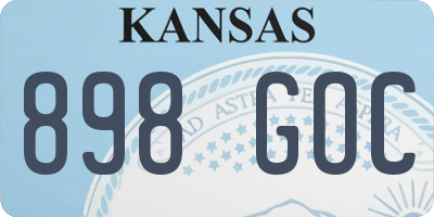KS license plate 898GOC