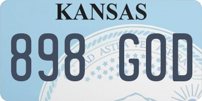 KS license plate 898GOD