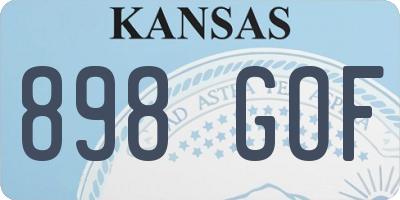 KS license plate 898GOF