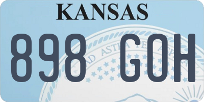 KS license plate 898GOH