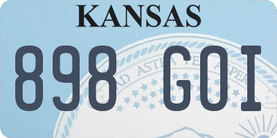 KS license plate 898GOI