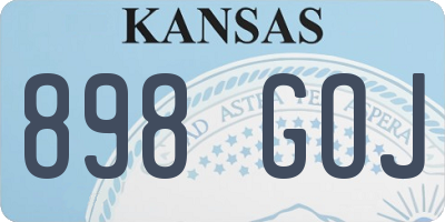 KS license plate 898GOJ