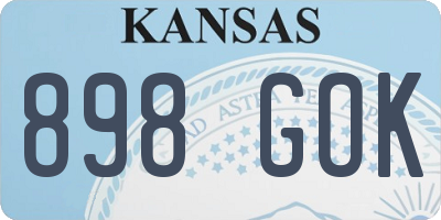 KS license plate 898GOK