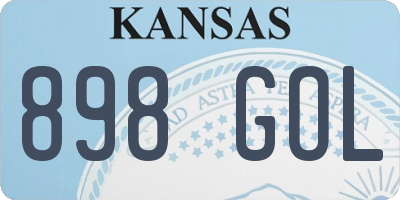 KS license plate 898GOL