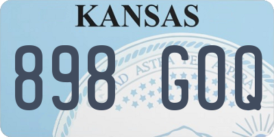 KS license plate 898GOQ
