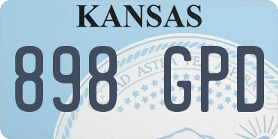 KS license plate 898GPD
