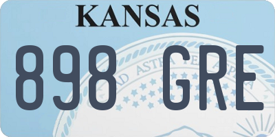 KS license plate 898GRE