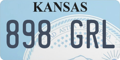 KS license plate 898GRL