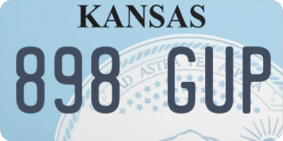 KS license plate 898GUP