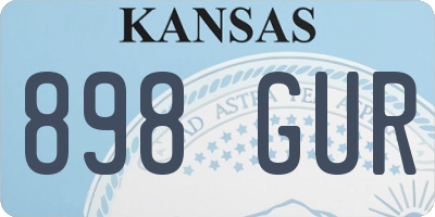 KS license plate 898GUR